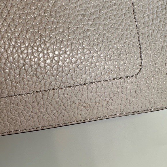 Kate Spade leather satchel bag with removable strap in taupe w/ black trim. - Picture 5 of 16